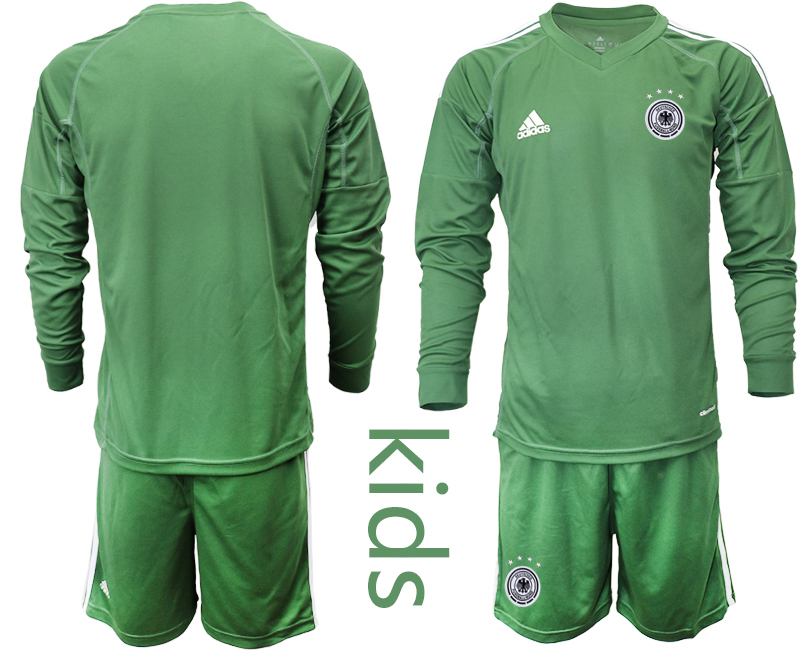 Youth 2021 European Cup Germany green Long sleeve goalkeeper Soccer Jersey->germany jersey->Soccer Country Jersey